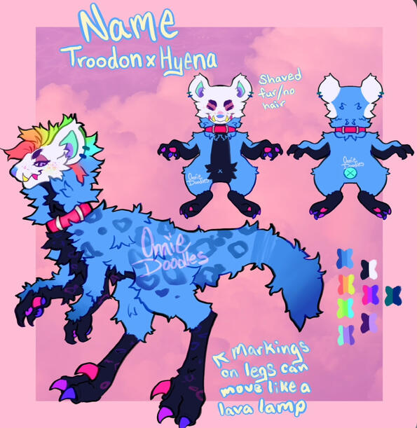 Reference sheet with pose, front and back design ($25)